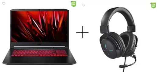 [AME R$3834]Notebook Gamer Acer Nitro 5 AN517-54-59KR Intel Core i5 Linux 8GB 512GB SSD GTX 1650 17.3"