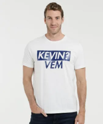 Camiseta Masculina Estampa Frontal Manga Curta Kevinho | R$10