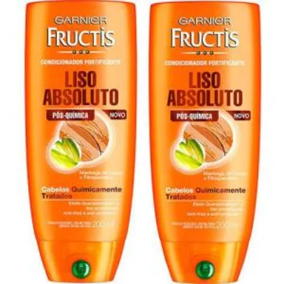 Kit com 2 Condicionadores Fructis Liso absoluto Pós Química 200ml - Garnier