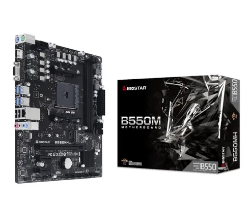 Placa Mãe Biostar B550MH, Chipset B550, AMD AM4, mATX, DDR4, AB55AM4S-R02-BS212X