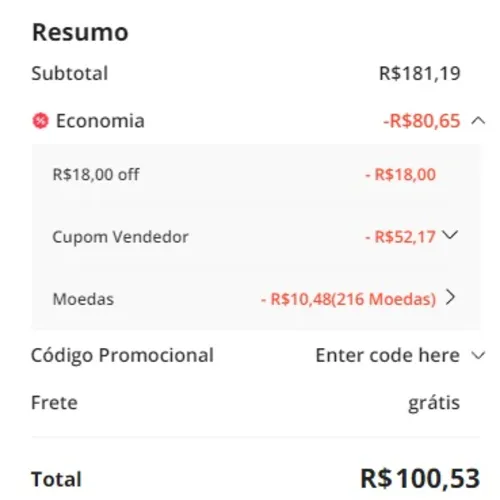 Imagem na descrição da promoção