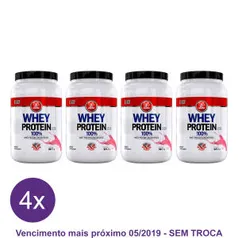 Kit 4x Whey Protein Midway 907g - Sabor morango - R$ 123