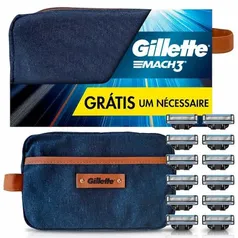 Kit 12 Cargas De Aparelho Para Barbear Gillette Mach3 Grátis Nécessaire