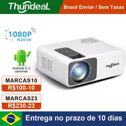 [Armazém BR] Projetor ThundeaL TD93 Pro Full HD 1920x1080 Nativo, roda 4K, com ou sem Android, WIFI e Espelhamento de Tela