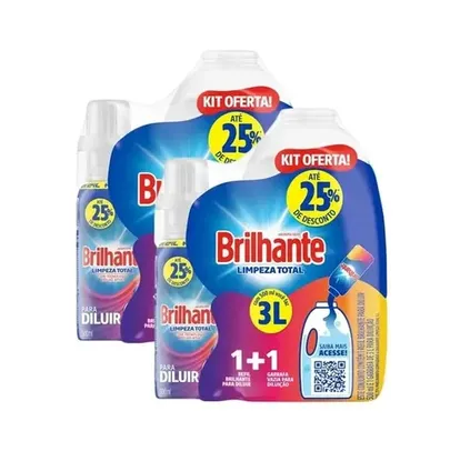 Kit 2 Garrafa para Diluição + 2 Lava Roupas Brilhante 500ml