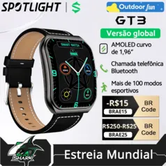 BLACKSHARK GT3 relógio inteligente, smartwatch versão global, 1.96 