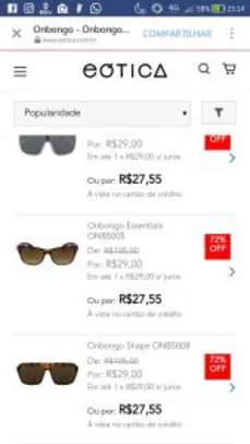 Óculos Onbongo por R$29 na EOtica