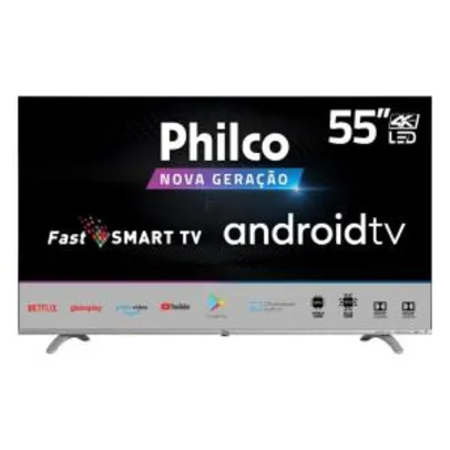 [REEMBALADO] Smart Tv Philco 55" Led Borderless 4k, Fast Smart | R$2.080