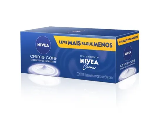 Kit Sabonete Em Barra Nivea Creme Care 90g - 6 Unidades