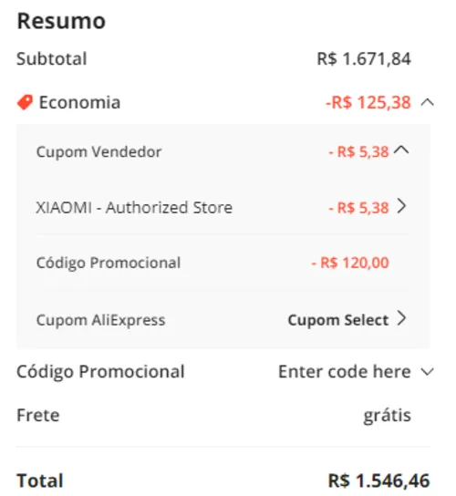 Imagem na descrição da promoção