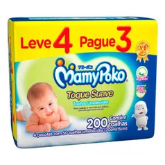 Toalha Umedecida MamyPoko Toque Suave Leve 4 Pague 3 | R$20