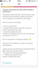 Ingresso Cinemark a R$0,99 na 99 Pop