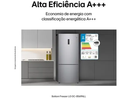 [MagaLú] Geladeira Smart LG Frost Free Inverter 451L Inverse Cor Inox Look (GC-B569NLL)