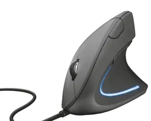 Mouse Trust Vertical Ergonômico Verto, LED Azul, 6 Botões - 22885