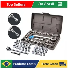 [Do Brasil] Jogo de Soquete 1/4-3/8 com 40 peças Titanium 5131/5414/5415