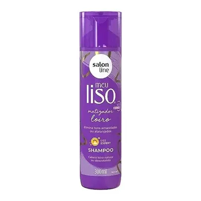 Salon Line, Shampoo, Meu Liso, Matizador Loiro, Vegano - Para Cabelos Lisos Naturais, Alisados ou Relaxados, 300 ml