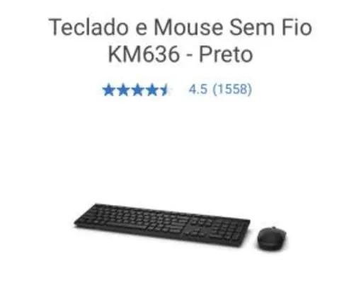 Teclado e Mouse Sem Fio KM636 - Preto | R$149