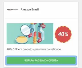 40% off em itens próximos do prazo de validade