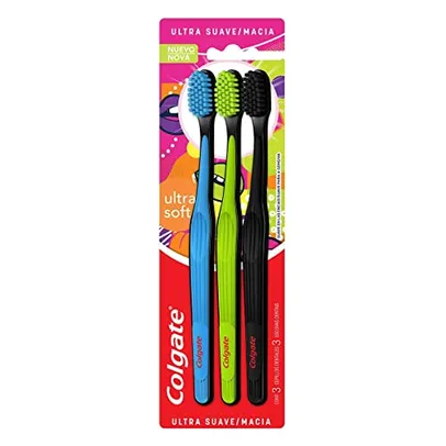 (REC) Colgate Escova Dental Colgate Ultra Soft, 3 Unidades, (cores sortidas)