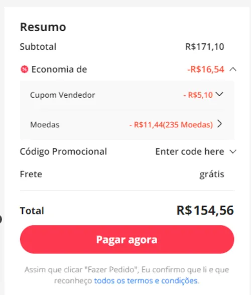 Imagem na descrição da promoção