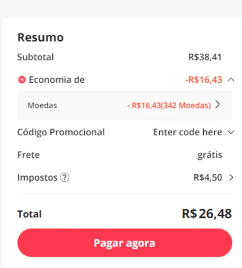 Imagem na descrição da promoção