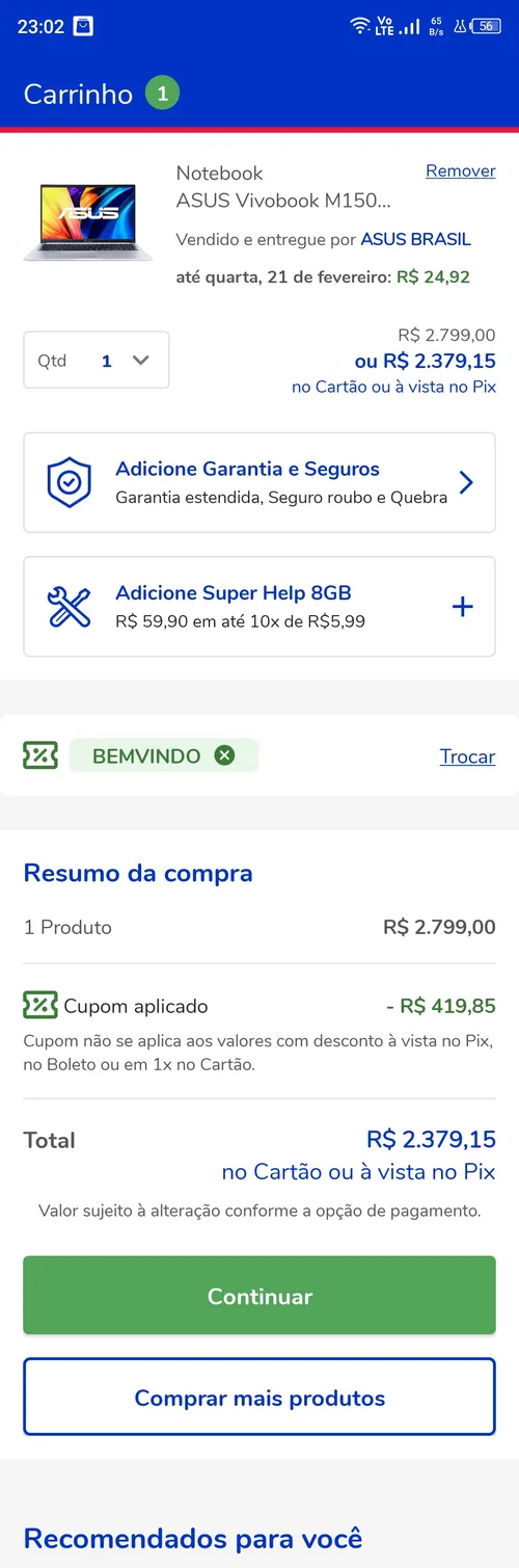 Imagem na descrição da promoção