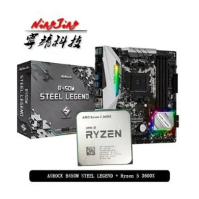 Ryzen 5 3600x + Placa mãe asrock B450M Steel legend | R$1.702