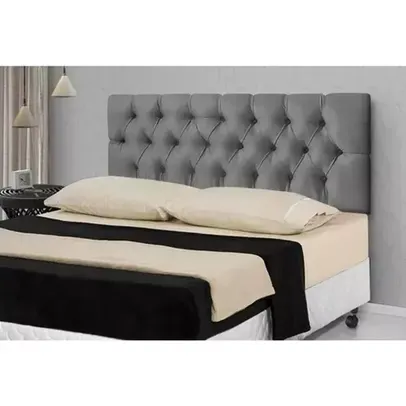 Cabeceira De Cama Box Casal 1,60m Cinza - Rede Moveis