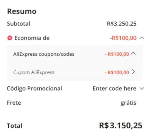 Imagem na descrição da promoção