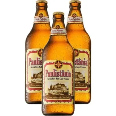 Kit com 3 Cervejas Puro Malte Lager Premium Paulistania 600ml por R$ 22