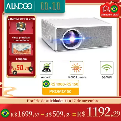 (Armazém BR) Projetor Alincoo E700 PRO