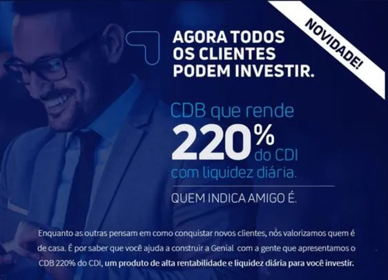 [Novos Usuários] CDB 220% do CDI | com liquidez diária em 3 meses