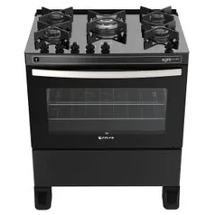 Fogão Atlas 5 Bocas Agile Glass com Vidro Temperado - Preto - R$961