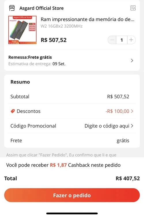 Imagem na descrição da promoção