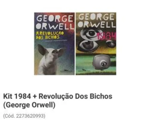 Saindo por R$ 39,9: Kit Livros 1984 + A Revolução dos Bichos | R$40 | Pelando