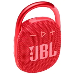 Caixa de Som Portátil JBL Clip4 com Bluetooth e à Prova D'água 5W - Vermelha 