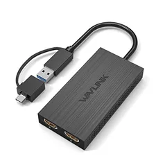 Wavlink USB 3.0 para Dual HDMI UHD Universal Adapter Suporta até 6 monitores