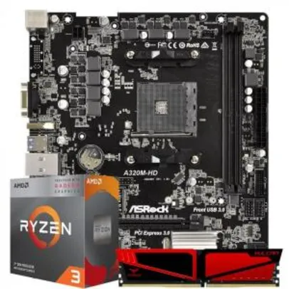 Saindo por R$ 979,03: Pichau Kit upgrade, AMD Ryzen 3 3200G, ASRock A320M-HD DDR4, 8GB 2666MHZ | Pelando