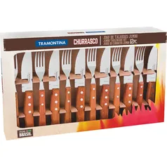 (AME R$80) Jogo de Churrasco Inox 12 peças Jumbo Tramontina 