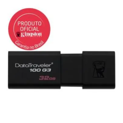 Pen Drive Kingston DataTraveler USB 3.0 32GB DT100G3/32GB - Preto - R$60