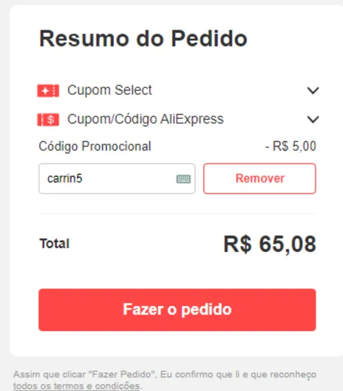 Imagem na descrição da promoção