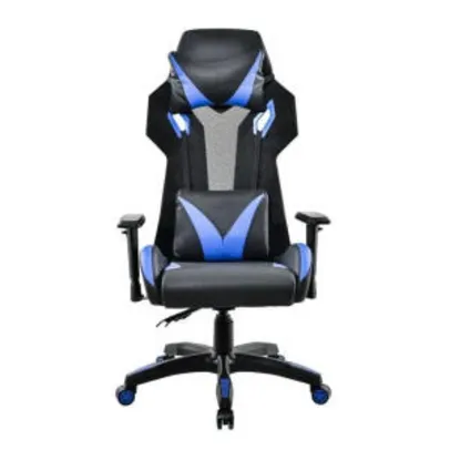 Cadeira Gamer Pelegrin Em Couro Pu Reclinável Pel-3014 Preta E Azul | R$ 1089