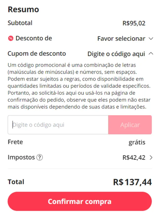 Imagem na descrição da promoção