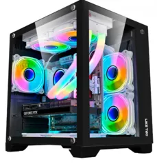 Gabinete Gamer Liketec Dasha, Mid Tower, Vidro Temperado, M-ATX, Black, Sem Fonte, Com 3 Fans ARGB