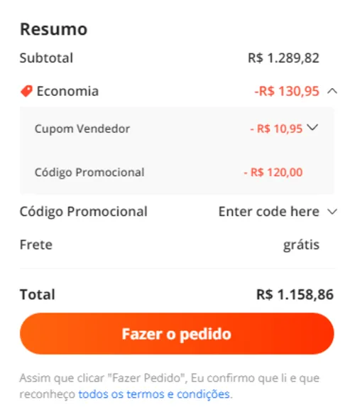 Imagem na descrição da promoção