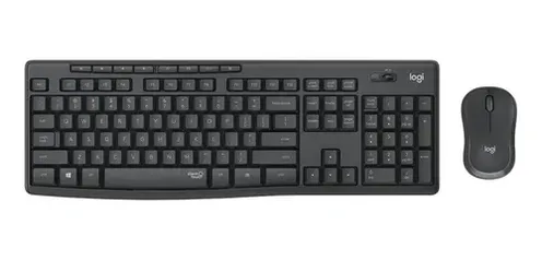 Kit de teclado e mouse sem fio Logitech MK295 Português Brasil de cor preto