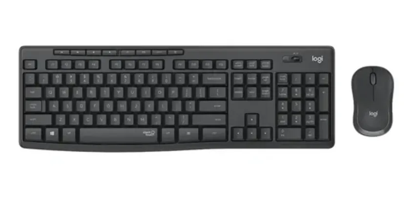 Kit de teclado e mouse sem fio Logitech MK295 Português Brasil de cor preto