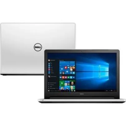 Notebook Dell Inspiron i15-5558-b40 Intel Core i5 8GB (GeForce 920M de 2GB) 1TB Tela 15,6'' Windows 10 - Branco R$2.249