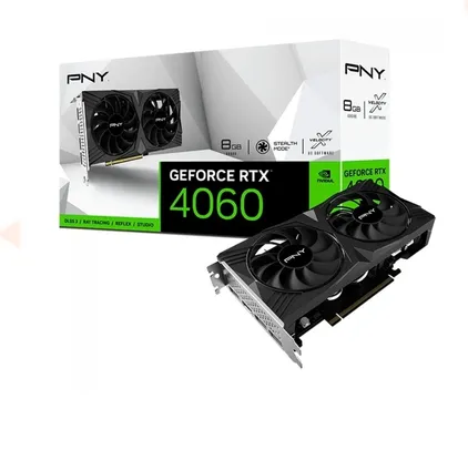 Placa de Vídeo PNY NVIDIA GeForce RTX 4060 VERTO Dual Fan, 8GB, GDDR6, DLSS, Ray Tracing, VCG40608DFXPB1