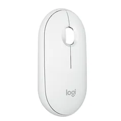 Mouse sem fio Logitech Pebble 2 M350s com Clique Silencioso, Design Slim Ambidestro, Conexão Bluetooth e Pilha Inclusa - Branco